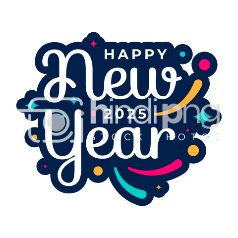 Happy New Year 2025 English Wishes Icon