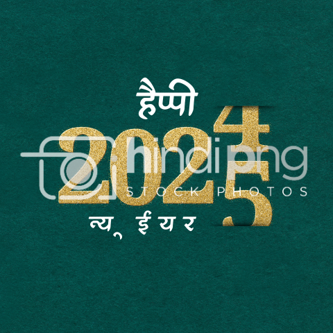 Happy New Year 2025 Wishes in Hindi - Beautiful New Year 2025 PNG Image