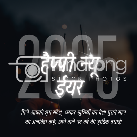 Happy New Year 2025 Wishes in Hindi - Festive New Year 2025 PNG Image