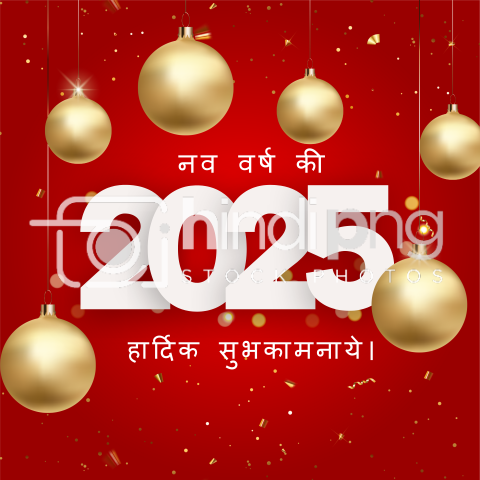 Happy New Year 2025 Wishes in Hindi - High-Quality New Year 2025 PNG Design