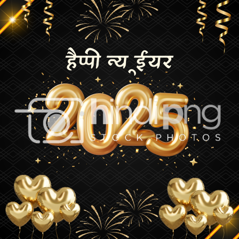 Happy New Year 2025 Wishes in Hindi - Exclusive Hindi New Year PNG 2025